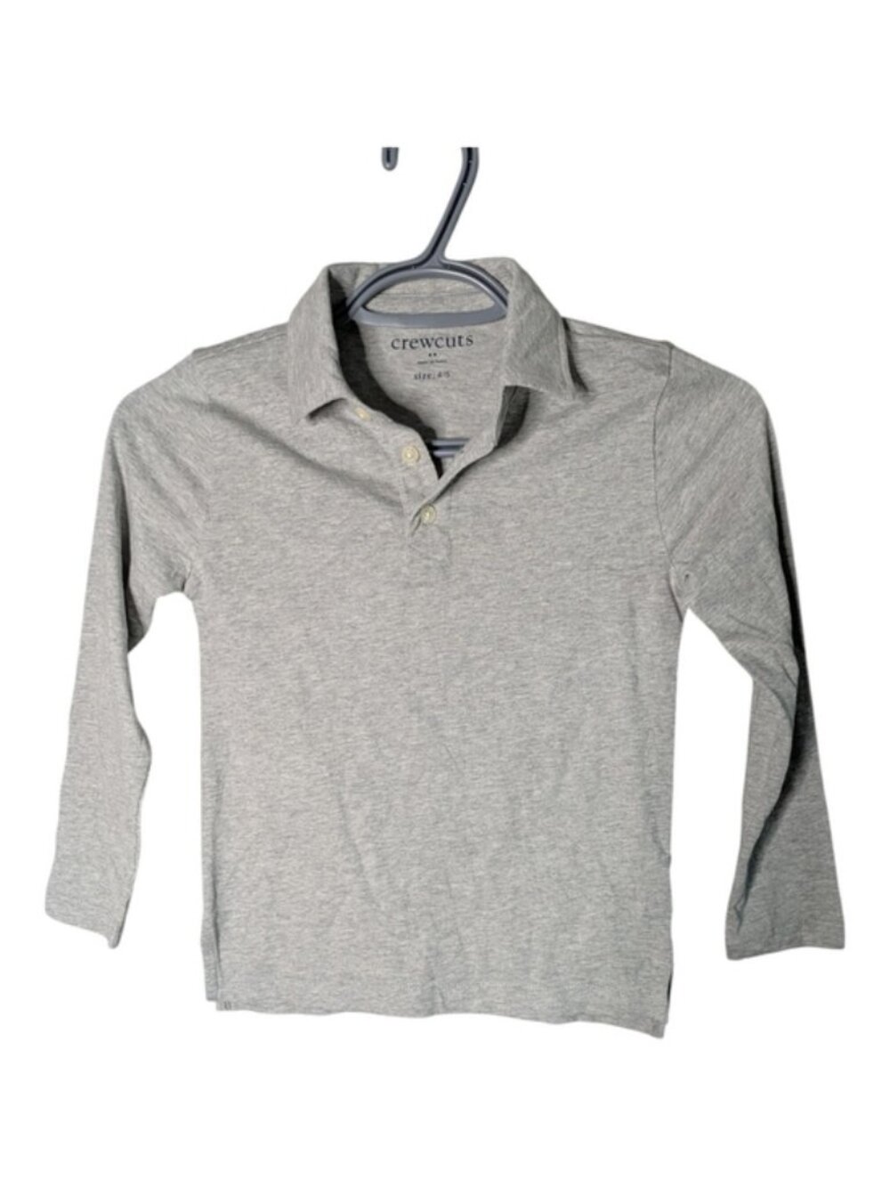 NWT Crewcuts (J.Crew) Kids' Long-Sleeve Polo Shirt Heather Grey Size 4/5